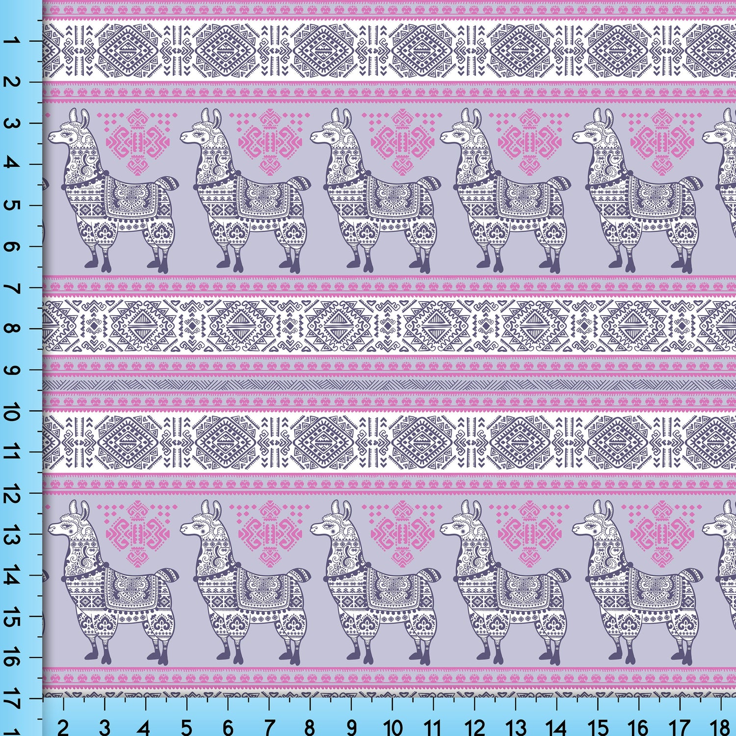 Alpaca Boho Fabric Pattern, Purple Llama Design Printed By the Yard –  Crafty Fabrics